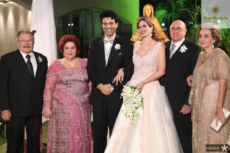 Ronaldo e Mirella com os pais - Deib e Eliane Otoch e Fradique e Ana Maria Accioly