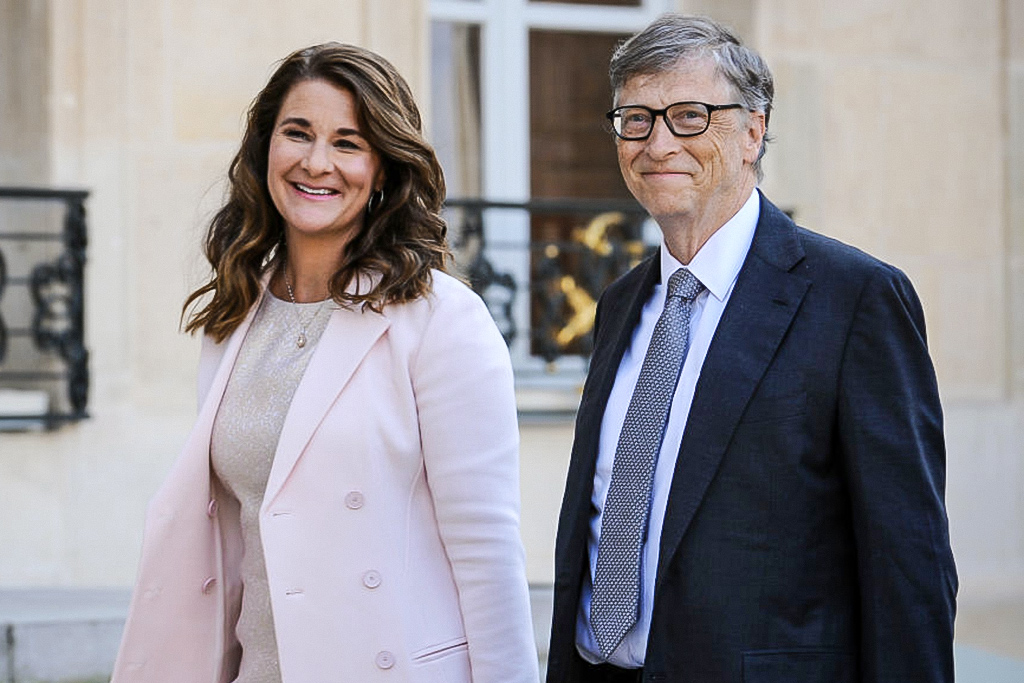 French President Receives Bill Gates, The Co Founder Of The Microsoft Company At Elysee Palace
